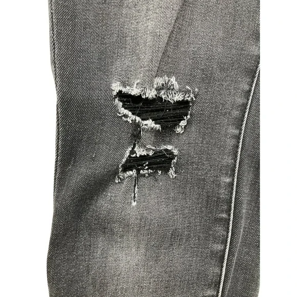 Habitual Womens High Rise Skinny Jeans Faded Black Distressed Knee Size 24 - Picture 8 of 11